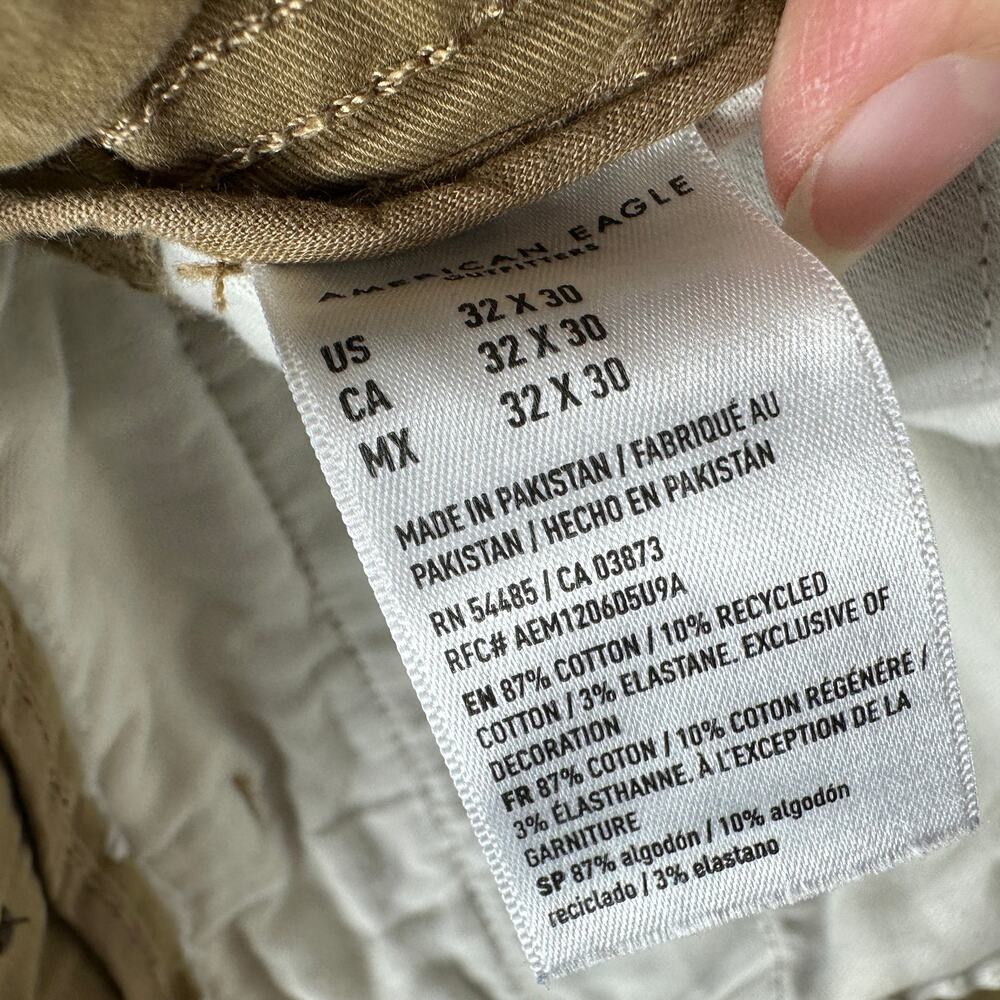 American Eagle Slimming Cargo Flex Utility Hiking Tactical Pants Khaki 32x30 - Picture 10 of 16